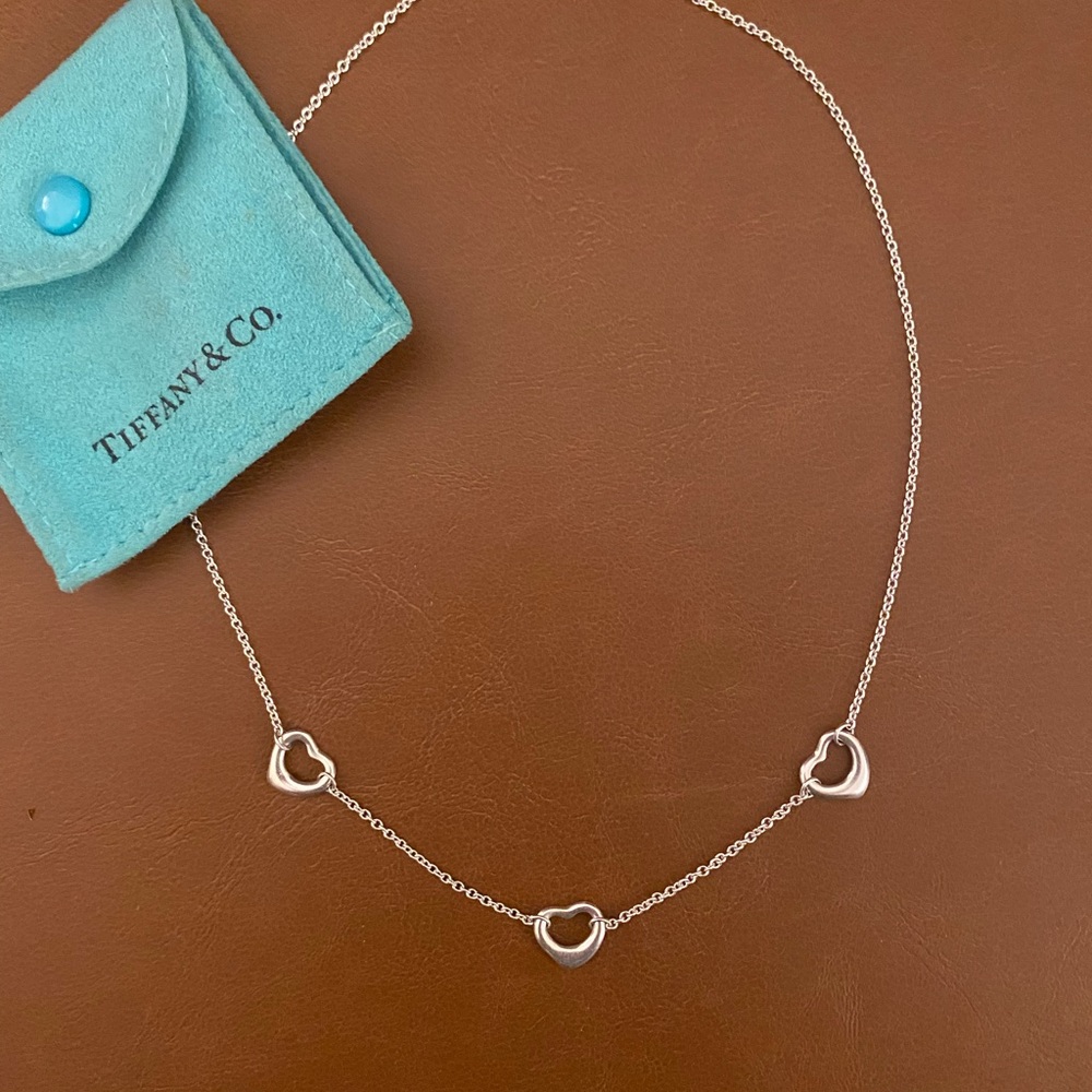 Tiffany & Co. Elsa Peretti Triple Open Heart Necklace